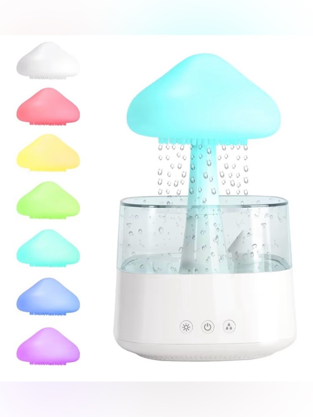 Aroma Diffuser Rain Cloud Humidifier, 7 colors night light, White